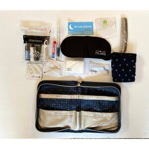 United Polaris Business Class Amenity navy blue kit -NEW
